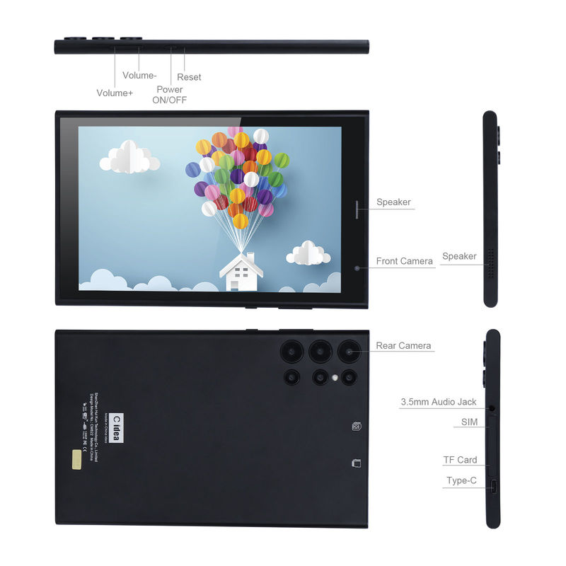 Cアイディア 8インチ Android タブレット PC 8GB RAM 512GB ROM クアッドコア 800*1280 HD タブレット WIFI/SIMカード CM822 (ブラック)
