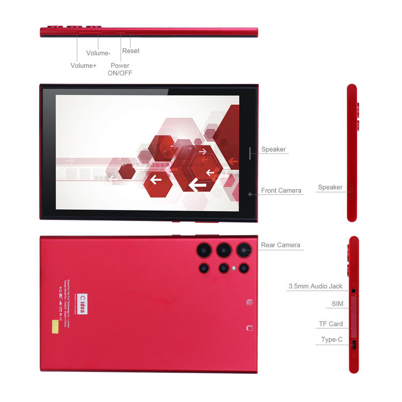 Cアイディア Wi-Fi 8インチ タブレットPC ビッグ 8000mAh バッテリー512GB ストレージ デュアル 5MP+8MP カメラ CM822 (赤)