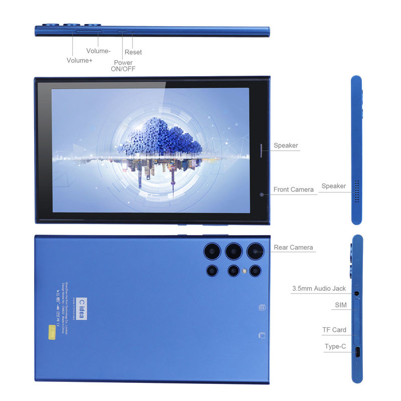 Cアイディア 青 8インチ タブレットPC ケース 128GB+32GB拡張可能 収納 800X1280 HD ディスプレイ プレゼント用 CM822