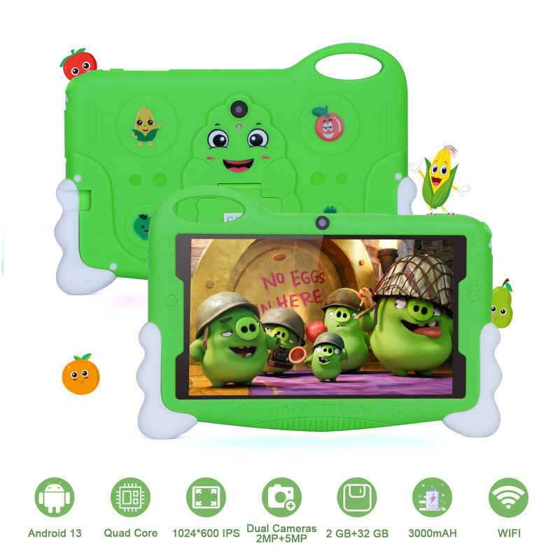 C アイデア 子供 学生 勉強 タブレット 7 インチ 可愛い 長バッテリー 32GB ストレージ 2MP + 5MP デュアルカメラ CM90 グリーン