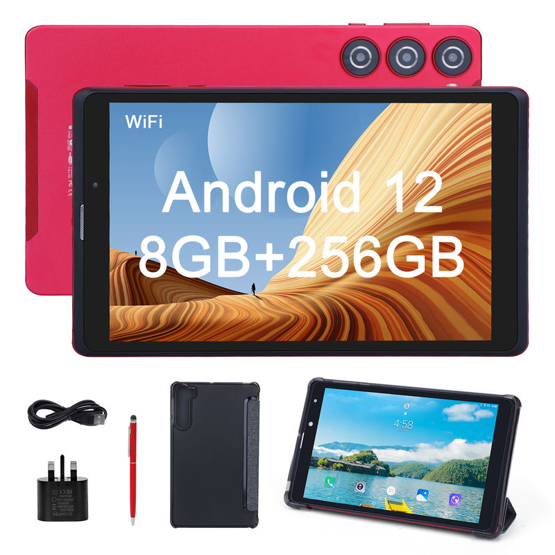 C アイデア アンドロイド 8 インチ タブレット PC 256GB 大容量 ストレージ 5MP+8MP カメラ 8000mAh バッテリー寿命 読み取り CM835 赤