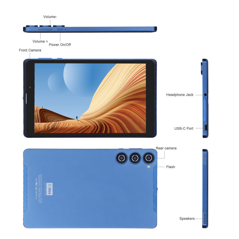 C アイデア ブルー 8インチ タブレット PC 収納容量大 双カメラ 読み見るための金属タブレット