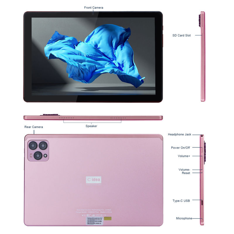 C アイデア 10インチ Android 12 タブレット 8GB RAM 256GB ROM モデル CM8000PLUS ピンク