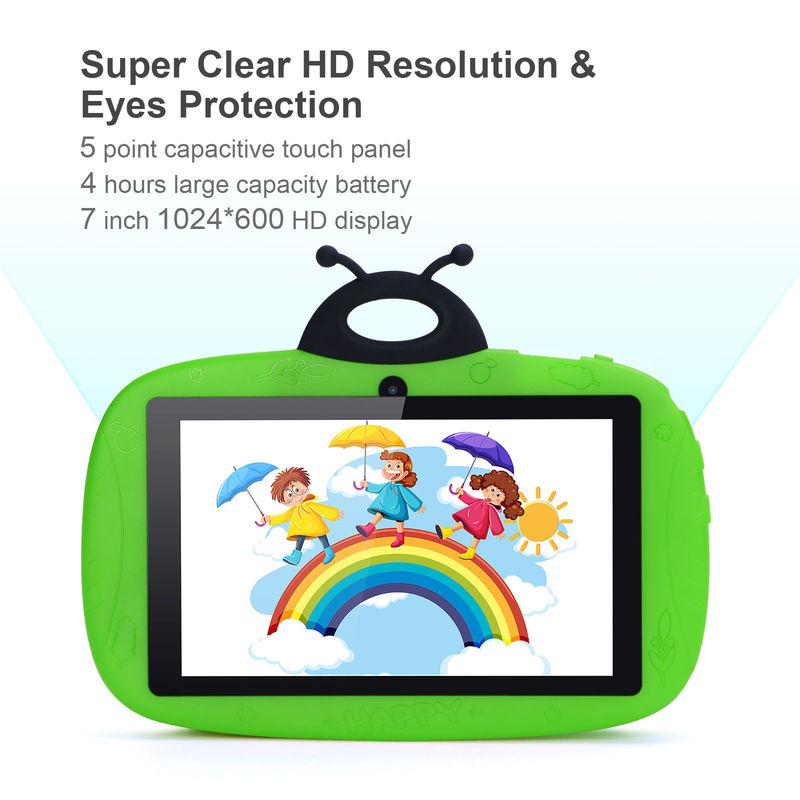 C アイデア 双カメラ Wi-Fi 7インチ タブレット PC アンドロイド 子供 幼児学習 128GB ケース キッズ アプリ CM76 グリーン