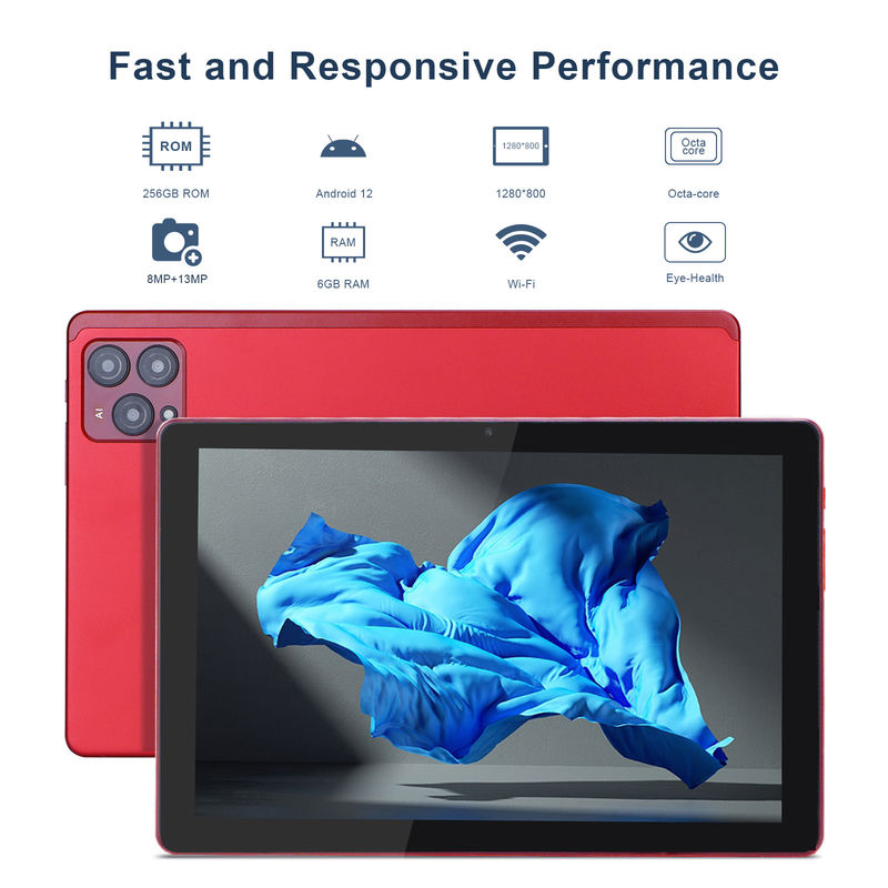 C アイデア 10インチ Android 12 タブレット 8GB RAM 256GB ROM モデル CM8000PLUS レッド