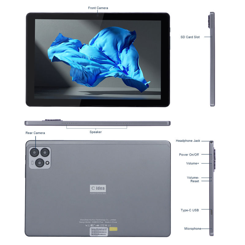 C アイデア 10インチ Android 12 タブレット 8GB RAM 256GB ROM モデル CM8000PLUS グレー