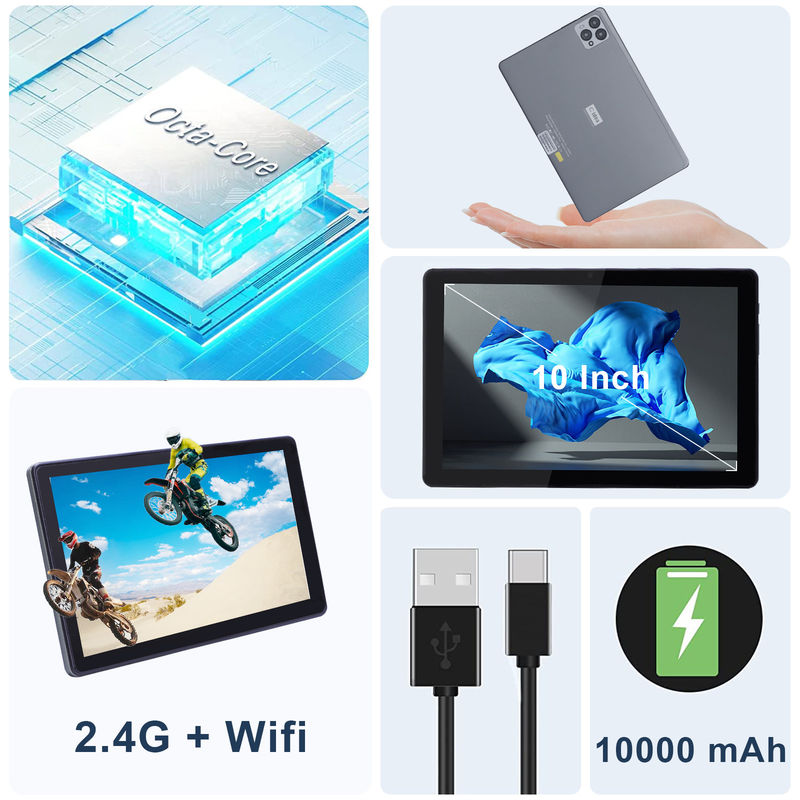 C アイデア 10インチ Android 12 タブレット 8GB RAM 256GB ROM モデル CM8000PLUS グレー