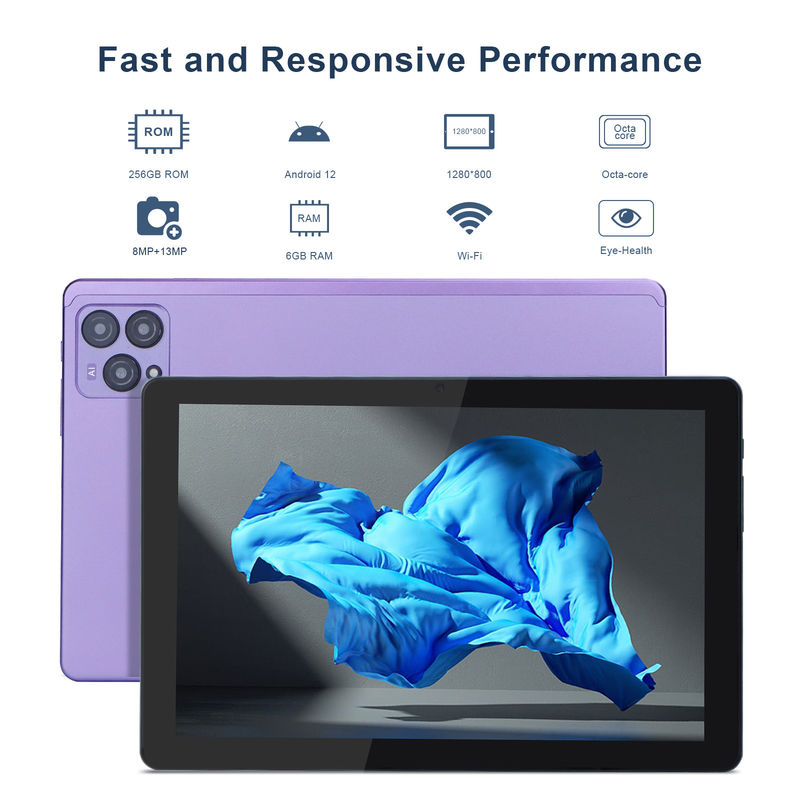 C アイデア 10インチ Android 12 タブレット 8GB RAM 256GB ROM モデル CM8000PLUS 紫