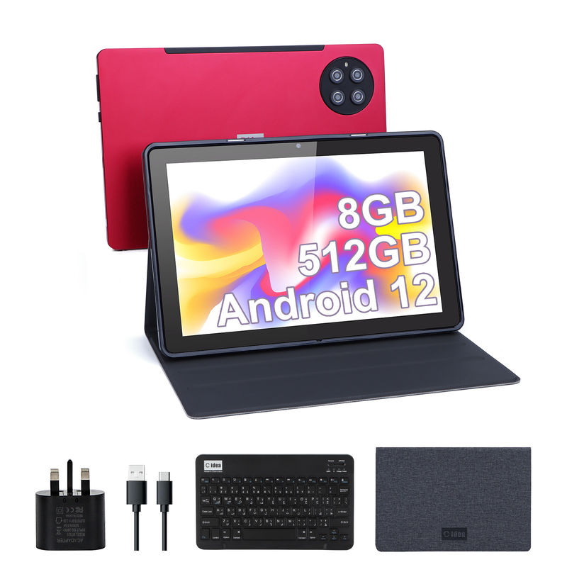 Cアイディア 9.7インチ アンドロイド 12 タブレット 8GB RAM 512GB ROM モデル CM7800 赤