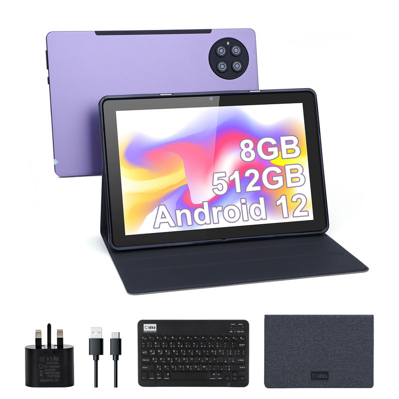 Cアイディア 9.7インチ アンドロイド 12 タブレット 8GB RAM 512GB ROM モデル CM7800 紫