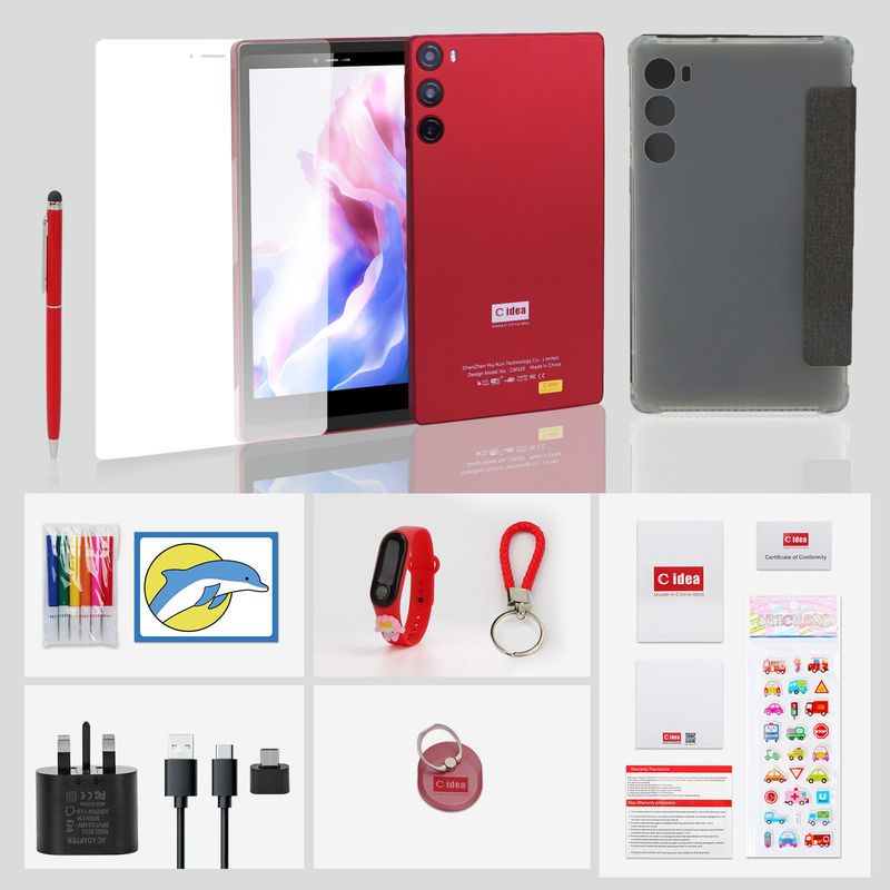 C アイデア 7 インチ タブレット 6GB RAM 128GB ROM SIM付き Android タブレット PC 学生向け CM525 赤