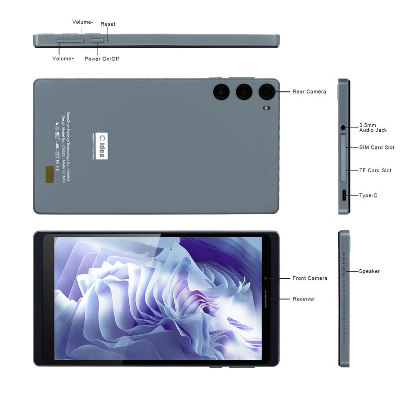 C アイディア スクール タブレット 512GB Android 12 付き SIM サポート スマート タブレット PC CM525 グレー
