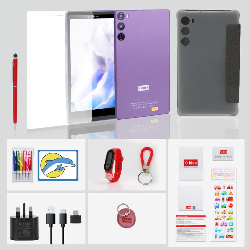 C アイデア 7インチ 6+128GB 6000mAh Android タブレット PC 学生向け SIM付き CM525 紫