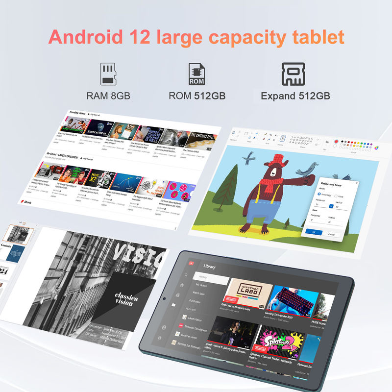 C アイデア 9インチ Android 12 タブレット 8GB RAM 512GB ROM 5MP+8MP 双カメラ WIFI タブレット SIM CM915 (緑)