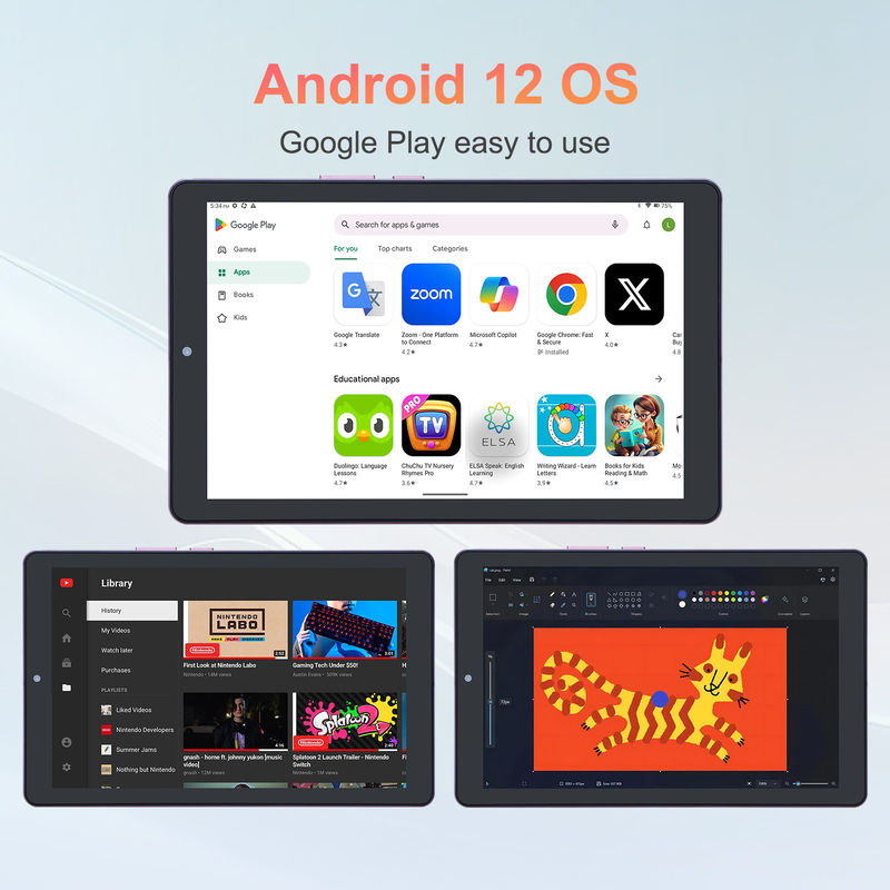 Cアイディア 9インチ Android 12 タブレット 8GB RAM 512GB ROM 5MP+8MP 双カメラ WIFI タブレット SIM CM915 (ピンク)
