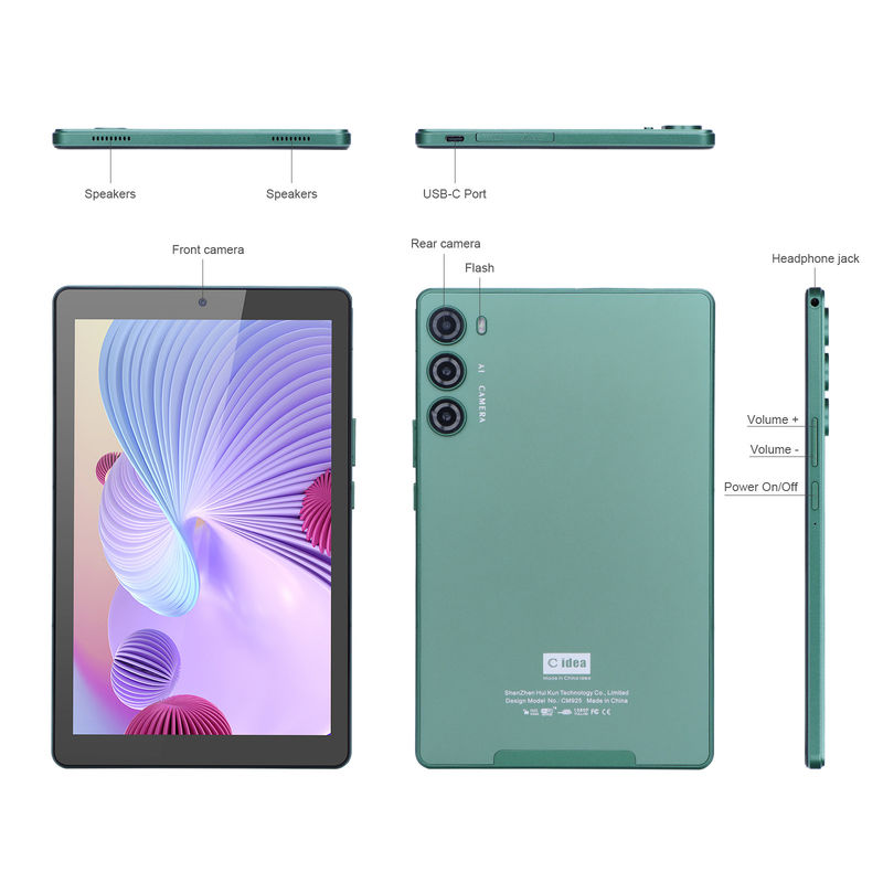 Cアイディア 9インチタブレットPC WIFI 2.4G/5G 800x1280 IPS画面 アンドロイドタブレット 電話通話サポート デュアルカメラ付き ((緑)