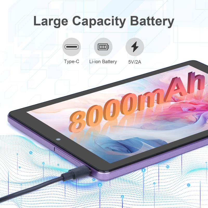 Cアイディア 9インチタブレットPC WIFI 2.4G/5G 800x1280 IPS画面 アンドロイドタブレット 電話通話サポート 双カメラ付き ((紫)