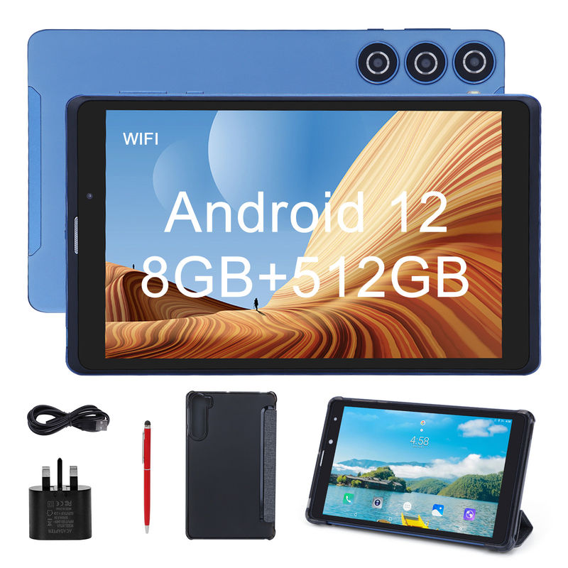 C アイデア 8インチ アンドロイド タブレット PC メーカー アンドロイド 12 クアッド コー 8GB+512GB ストレージ IPS HD ディスプレイ CM835 (青)
