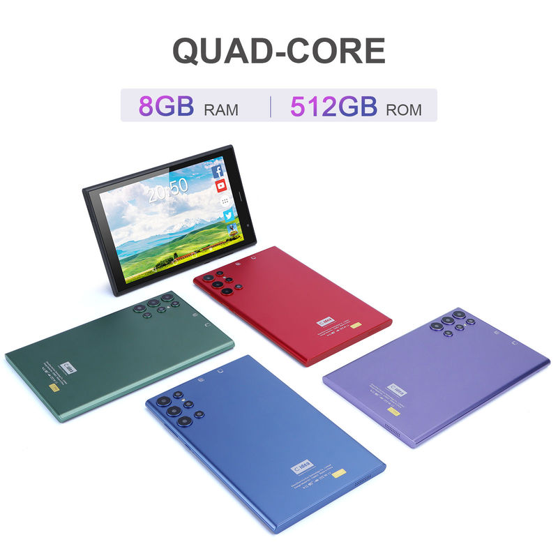 Cアイディア 8インチ アンドロイド タブレット PC 8GB RAM 512GB ROM クアッドコア 800*1280 HD タブレット WIFI/SIM カード CM822 (赤)