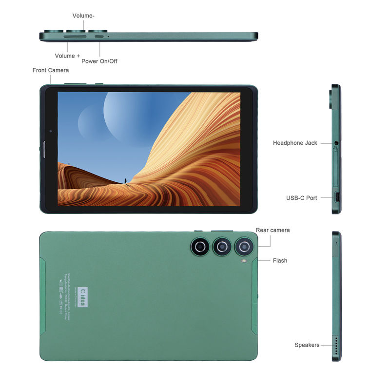 Cアイディア 8インチ アンドロイド タブレット PC メーカー アンドロイド 12 クアッドコア 8GB+512GB ストレージ IPS HD ディスプレイ CM835 ((緑)