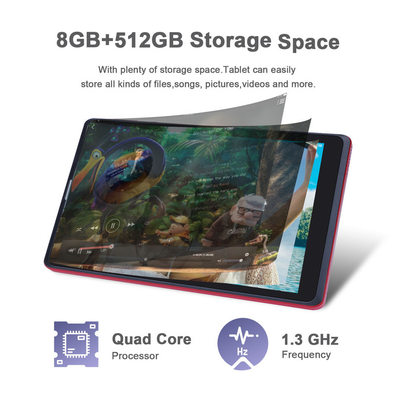 C アイデア 8インチ アンドロイド タブレット PC メーカー アンドロイド 12 クアッド コア 8GB+512GB ストレージ IPS HD ディスプレイ CM835 (赤)