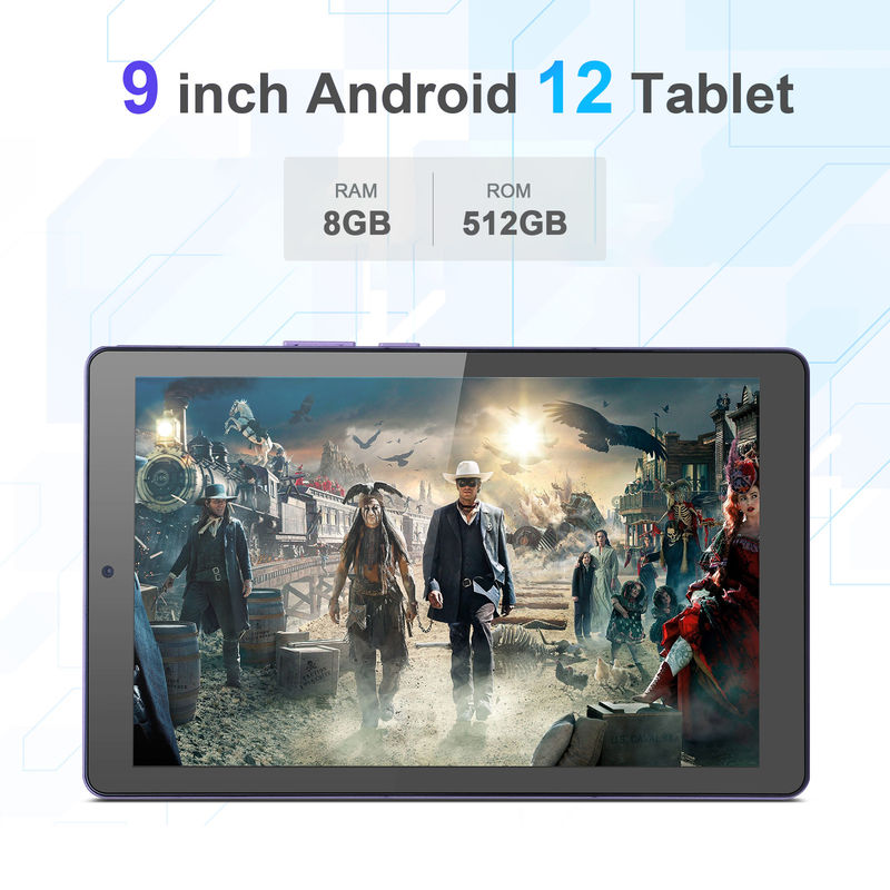 Cアイディア 9インチタブレットPC WIFI 2.4G/5G 800x1280 IPS画面 アンドロイドタブレット 電話通話サポート 双カメラ付き ((紫)