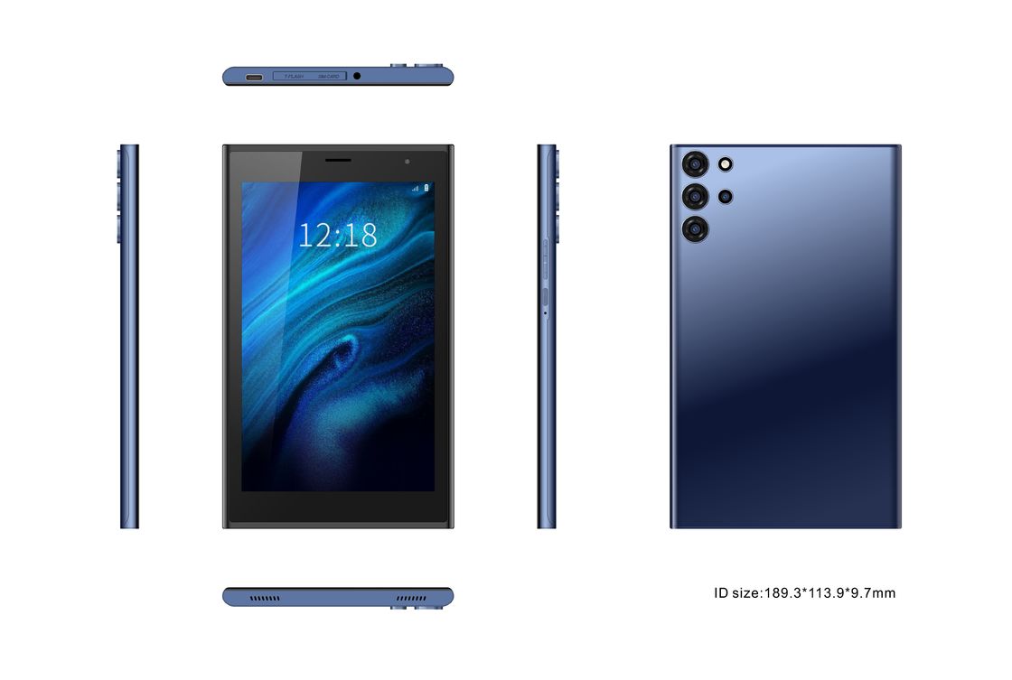 Cアイディア スマートタブレットPC 7 ケース 6GB+128GB 拡張可能 512GB ストレージ デュアル 5MP+8MP カメラ CM522 (ブルー)