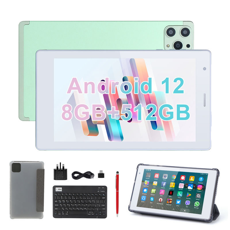 C アイデア 7インチ アンドロイド スマート タブレット 8+512GB クアッドコア WiFi タブレット HDタッチスクリーン CM513 ((緑)
