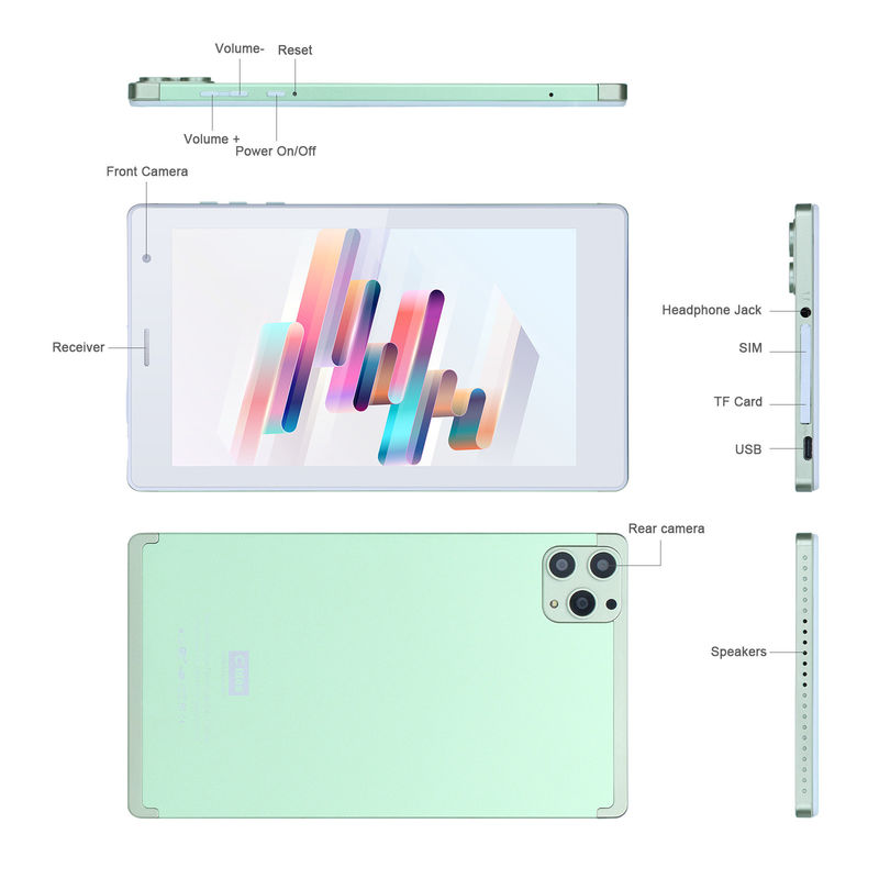 C アイデア 7インチ アンドロイド スマート タブレット 8+512GB クアッドコア WiFi タブレット HDタッチスクリーン CM513 ((緑)