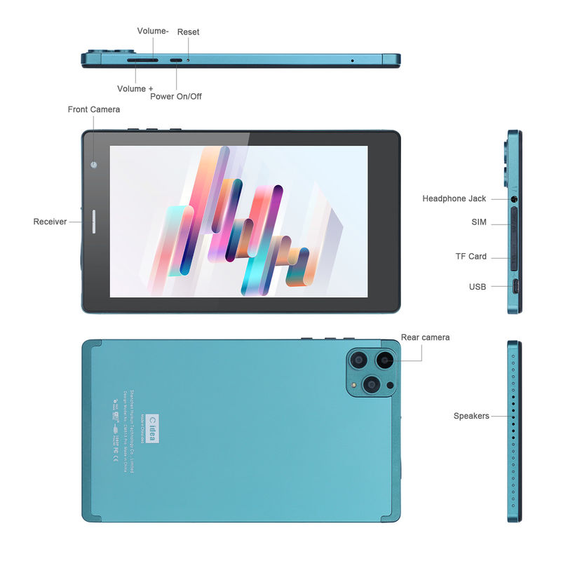 Cアイディア 7インチ アンドロイド スマートタブレット 8+512GB クアッドコア WiFi タブレット HDタッチスクリーン CM513 ((青)