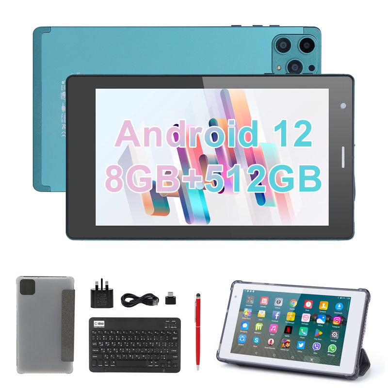 Cアイディア 7インチ アンドロイド スマートタブレット 8+512GB クアッドコア WiFi タブレット HDタッチスクリーン CM513 ((青)