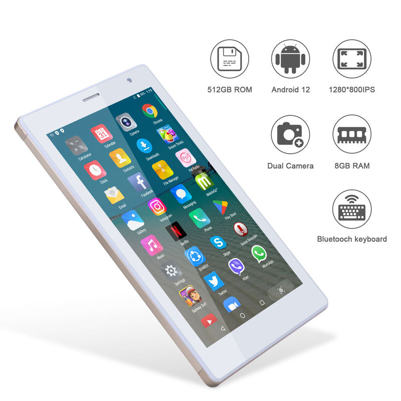 Cアイディア 7インチ アンドロイド スマートタブレット 8+512GB クアッドコア WiFi タブレット HDタッチスクリーン CM513 ((ゴールド)
