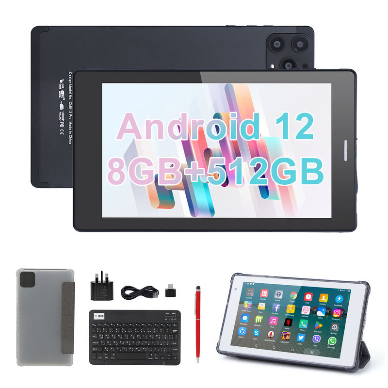 Cアイディア 7インチ アンドロイド スマートタブレット 8+512GB クアッドコア WiFi タブレット HDタッチスクリーン CM513 ((黒)