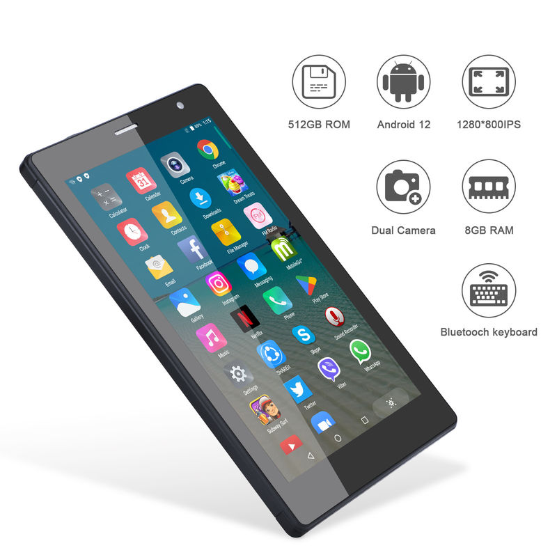 Cアイディア 7インチ アンドロイド スマートタブレット 8+512GB クアッドコア WiFi タブレット HDタッチスクリーン CM513 ((黒)