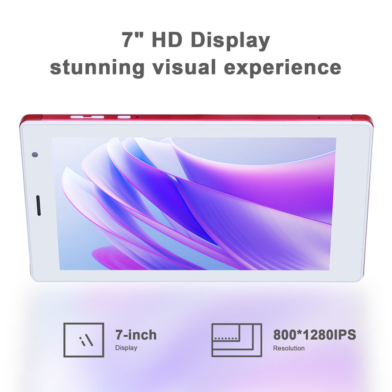 Cアイディア 7インチ アンドロイド スマートタブレット 8+512GB クアッドコア WiFi タブレット HDタッチスクリーン CM513 ((赤)