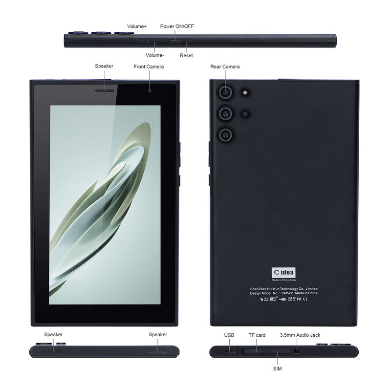 Cアイディア 携帯7インチ画面 タブレット 青いライト画面 WiFi 32GB+32GB 拡張式ダブルカメラ プレゼント CM522 黒