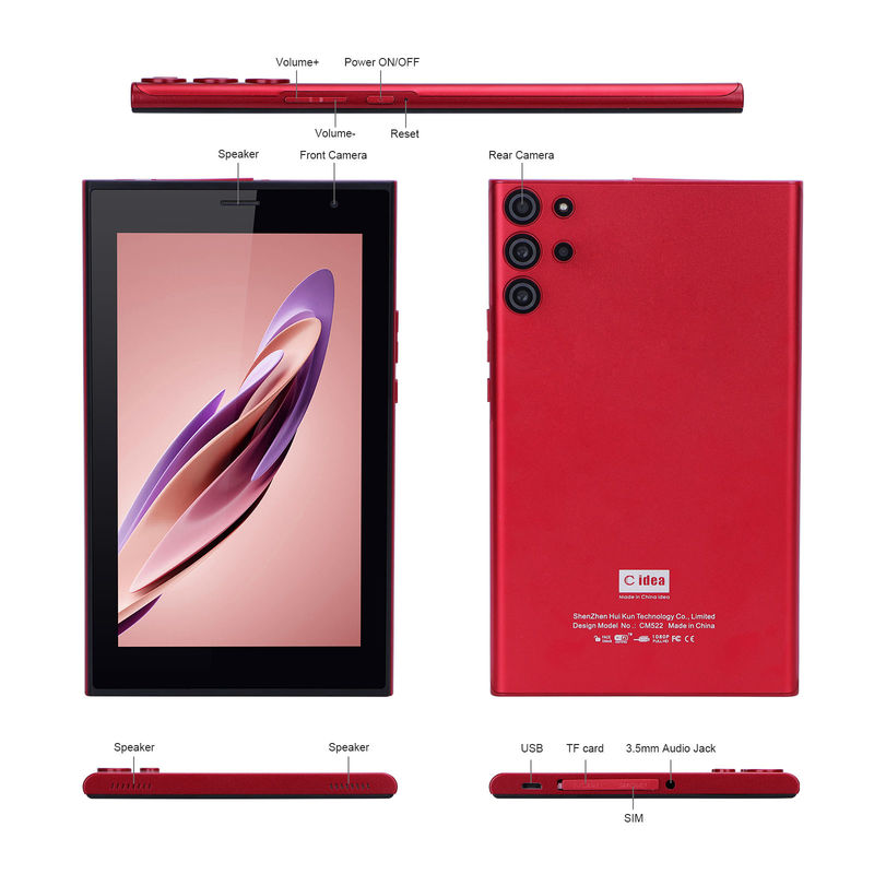 C アイデア Android 7 インチ タブレット PC 6 RAM + 128 ROM ストレージ 6000mAh バッテリー寿命 子供と大人のために CM522 赤