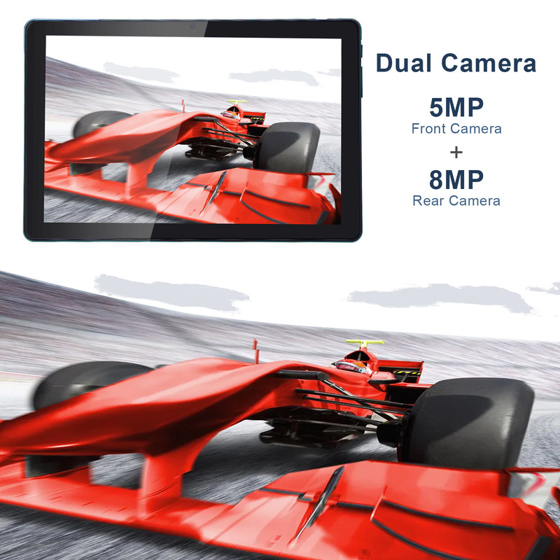 C アイデア 256ROM 10インチ タブレットPC デュアル 5MP+8MP カメラ クアッドコア キーボードケース CM7000ブルー