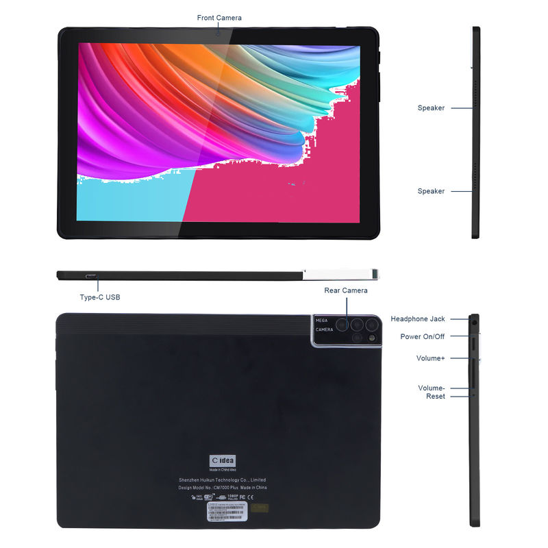 C アイデア 800x1280 IPS 10 インチ タブレット PC ケース付き 256GB ROM クアッドコア デュアル 5MP+8MP カメラ HD IPS ディスプレイ CM7000 黒