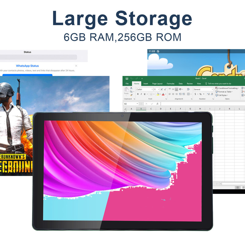 C アイデア 6+256GB 800x1280 IPS 10インチ タブレット PC ケース付き クアッドコア デュアル 5MP+8MP カメラ HD IPS ディスプレイ CM7000