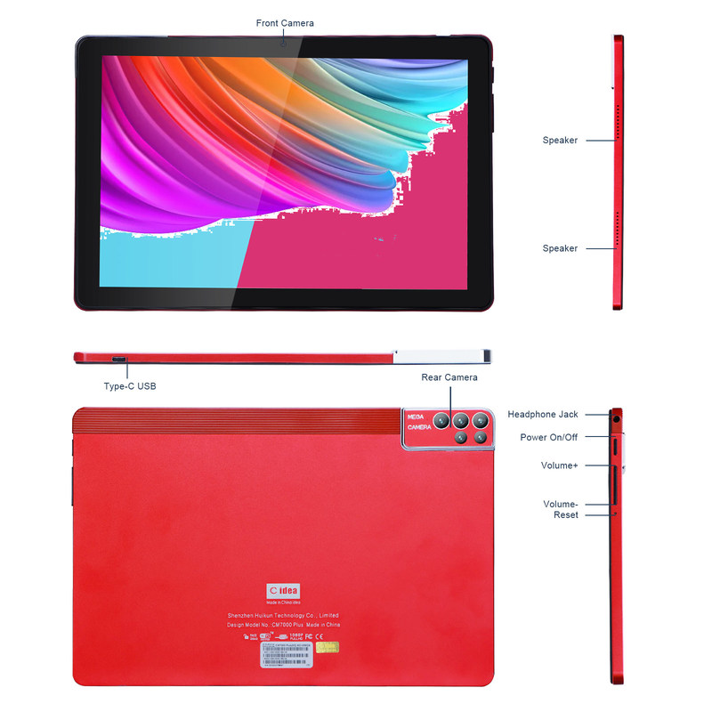 C アイデア 10 インチ タブレット PC アンドロイド 12 タブレット 6GB RAM 256GB ROM 6000mAh バッテリー IPS HDタッチスクリーン CM7000PLUS