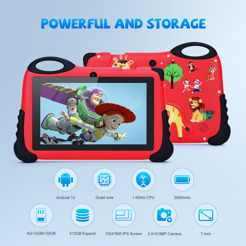 C アイデア Android 13 キッズ タブレット 4+32GB 学生向け教育タブレット デュアルカメラ CM92