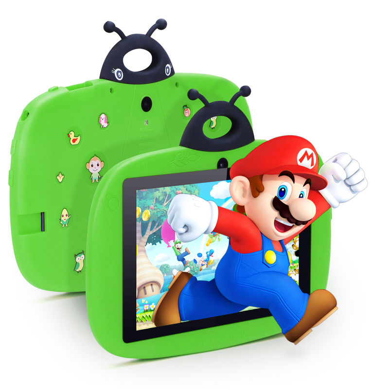 C アイデア 双カメラ Wi-Fi 7インチ タブレット PC アンドロイド 子供 幼児学習 128GB ケース キッズ アプリ CM76 グリーン