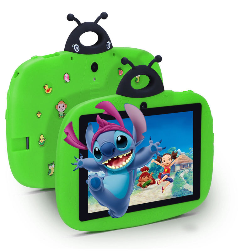 Cアイディア 双カメラ WiFi 7インチ タブレット PC Android 子供向け 幼児学習 128GB ケース/キッズアプリ CM75 (緑)
