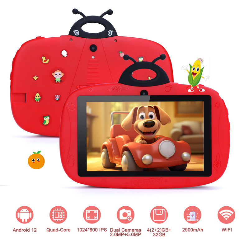 C アイデア 幼児学習 C アイデア 7インチ WIFI タブレット アンドロイド 12 32GB+32GB拡張可能ストレージ CM77赤