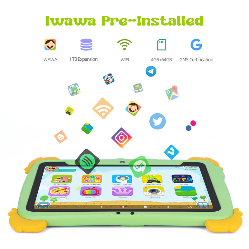 C アイデア キッズ タブレット 10.1 インチ アンドロイド タブレット PC ケース付き 保護眼 1280*800 スクリーン プリインストール IWAWA 教育用