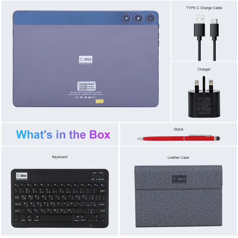 C アイデア Android タブレット 10.1 インチ デュアルカメラ 8GB RAM 512GB WIFI 5G タブレット キーボードマウス SIM サポート 学校