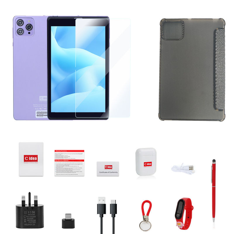 C アイディア ポータブル 8 イン アンドロイド タブレット PC 8GB RAM 512 GB アンドロイド 12 タブレット IPS HD ディスプレイ クアッドコア CM818-紫