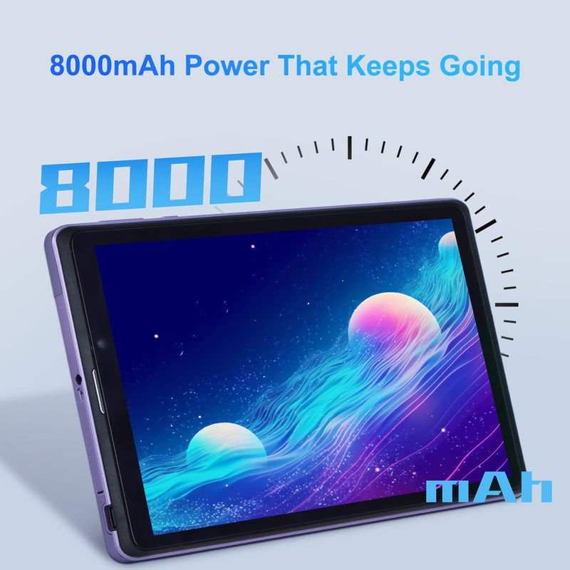 C アイディア ポータブル 8 イン アンドロイド タブレット PC 8GB RAM 512 GB アンドロイド 12 タブレット IPS HD ディスプレイ クアッドコア CM818-紫