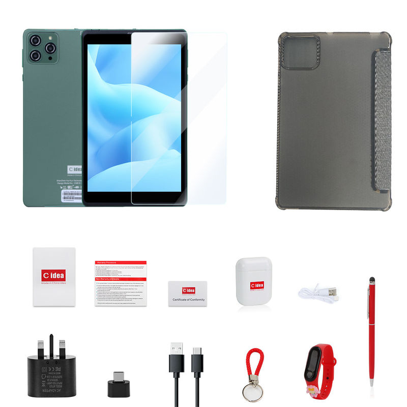 C アイデア 8 インチ Android タブレット PC Android 12 OS クアッドコア CPU 8GB RAM 512GB ストレージ IPS HD ディスプレイ CM818-グリーン